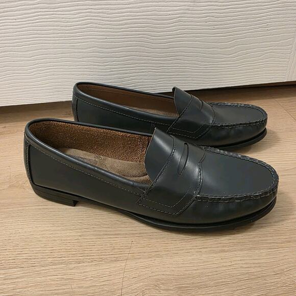 Eastland Shoes - Eastland Grey Leather Memory Foam Classic Preppy Penny Loafers Size 11M